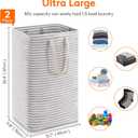 Lifewit 2 Pack Laundry Basket 80L Each, Collapsible Clothes Hamper with Reinforced Handles, Freestanding Waterproof Design for Bedroom and Laundry Room, Grey 160L Total