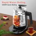 Hot Tea Maker Glass Electric Kettle with Infuser and Temperature Control,1.5L Stainless Steel 1200W Rapid Boiling,Programmable Control for your Favorite Teas and Coffee,Black