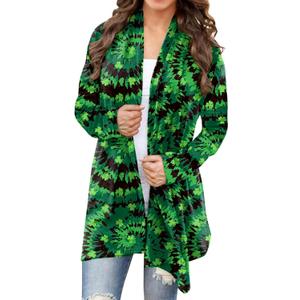 Women St Patricks Day Clover Shamrock Saint Shirt Irish 4 Leaf Ireland Clothes B4 (Black, L)