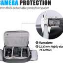CADeN Compact Camera Shoulder Crossbody Bag Case Compatible for Nikon, Canon, Sony SLR/DSLR Mirrorless Cameras and Lenses Waterproof (1.0 L, Black)