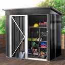 DWVO Outdoor Storage Shed 5x3FT, Heavy Duty Metal Tool Sheds Storage House with Lockable Door & Air Vent for Garden, Patio, Lawn to Store Bikes, Trash Bins, Tools, Lawnmowers, Dark Gray