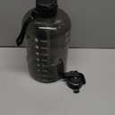 AQUAFIT 1 Gallon Water Bottle with Time Marker - Straw & Chug Lid - BPA Free Gym Water Bottle with Straw - Big Gallon Jug (Gray, 128 oz - 2 Lids)