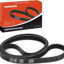A-Premium 96.61 Inch Serpentine Belt Compatible with Ford, Jeep, Dodge, Chevy, GMC, Chrysler, Mercedes-Benz, Land Rover, Cadillac, Kia, Jaguar, Lincoln, Audi - F-150, Cherokee, Grand Caravan, Tahoe