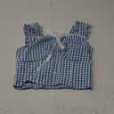 SweatyRocks Women's Bow Plaid Y2K Blouse Button Front Smocked Sleeveless Lace Tops,XS