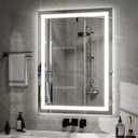 VooBang LED Bathroom Mirror 26 x 38 inches - 3 Adjustable Lighting Modes Lighted Smart Bathroom Vanity Mirror, Anti-Fog, Memory Function, Tempered Glass, Wall Mounted Horizontally Vertically