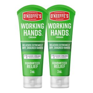 O'Keeffe's Working Hands Hand Cream for Extreme Dryness - 3 oz Tube (2 Pack) - Repairing Skincare for Cracked, Dry Hands