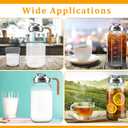 Glass Pitcher With Lid,304 Stainless Steel Lid,2 Seal Ring,64 oz(2 Quart/1.8 Liter),Mason Jar Cold Brew Water Iced Tea Brewing Breast Milk Pitcher,Sun Tea Glass Jar For Outside,Pitchers For Drinks (Brown)