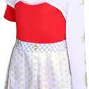 Children's Clothing Girls Zombie Cheerleader Uniform Mesh Top Hoodie Pants Cosplay Halloween Party Costume (White 1)