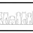 Cat Perched Line Straight Fit Wall Art 21 x 9 Inches