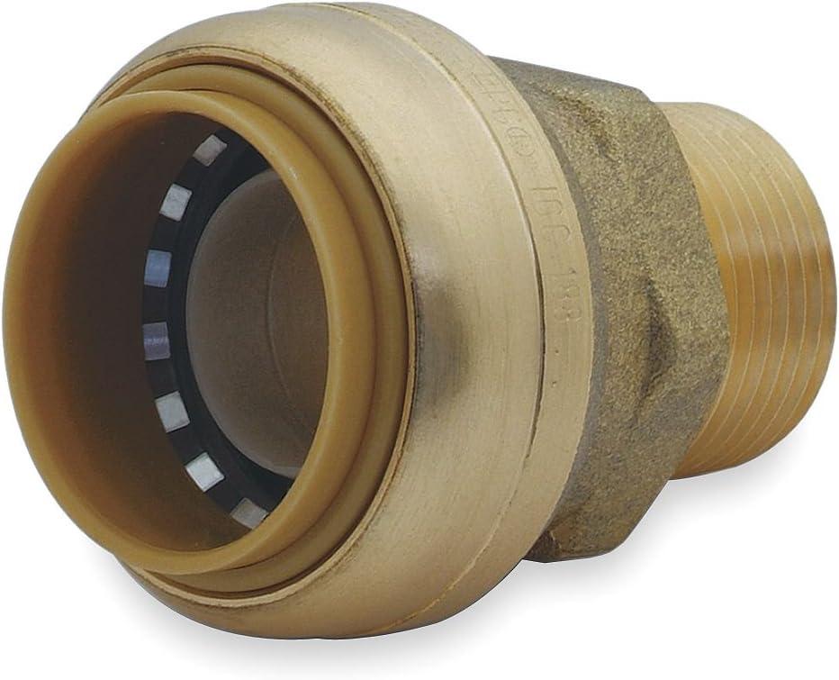 SharkBite 1 Inch x 3/4 Inch MNPT Reducing Adapter, Pack of 6, Push to Connect Brass Plumbing Fitting, PEX Pipe, Copper, CPVC, PE-RT, HDPE, U142LF