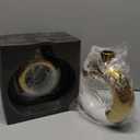 White and Gold Ceramic Vase Set of 2,Round Donut Hollow Flower Vases for Home Decor Accents,Modern Minimalist Centerpiece Table Decorations,Wedding,Living Room,Bookshelf,Office,Entryway