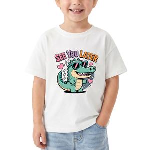 Happy Funny Last Day of School T-Shirt for Kids Toddler Girls Boys Short Sleeve Tee Cotton 5-6 Years, See You Later (130)