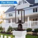 Outdoor Post Lights Lamp Post Light Fixture 2 Pack, Modern Brown Exterior Post Lantern Fixture with Tempered Glass, Anti-Rust Light Posts for Outside for Driveway Patio Garden