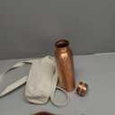 100% Pure Copper Water Bottle (32 oz/ 950ml) With Ayurvedic Benefits, Travel-Friendly Design Leak Proof Pure Copper Hammered Water Bottle For Drinking, Comes With Canvas Carry Bag & Cleaning Brush