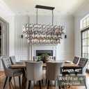 Rectangle Chandeliers for Dining Room - 17 Lights Rectangular Linear Chandeliers in Black