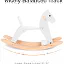 Wooden Rocking Horse Baby Ride On Toy for Toddlers Solid Wood Classic Design with Comfortable Pedal and Safe Backrest Ideal Gift for Kids (Classic, White)