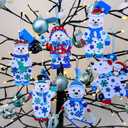 Winlyn 24 Sets Winter Decorations DIY Polar Bear Ornaments Christmas Craft Kits Foam Polar Bear with Snowflake Foam Stickers for Kids Holiday Seasonal Gift Home Classroom Activities Party Favors