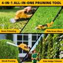 4-in-1 Pole Hedge Trimmer & Cordless Grass Shears,2×4.0 Ah Batteries & Included Charger,Dual Blade Design,Extension Tree Pruner,Bush Trimmer for Tree Trimming/Garden/Lawn
