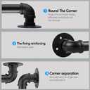 Rectoo Pipe Stair Handrail, 3 Ft Metal Staircase Handrail, Black Galvanized Industrial Iron Hand Rail for Indoor & Outdoor Wall Mount Support, Wall Hand Railing,Safety Handle, Steps Baluster(HR01)