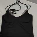 Women Sexy Black Sequin Bra Halter V Neck Tank Camisole Top Dressy Party Metallic Sparkly Holiday Festival Shirt (Small)