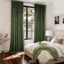 Olive Green Pleated Velvet Blackout Curtains 92 inches Long 2 Panels Set Thermal Insulated Triple Pinch Pleat Velvet Drapes Room Darkening Thick Luxury Modern Minimalism Forest Green Christmas Decor