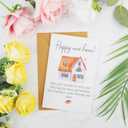 3 x Happy New Home Card, 8.07x5.31in Funny Housewarming Greeting Card, Congratulations on Your New House Warming Card with Envelope, Welcome New Apartment Card, New Home Card Gift