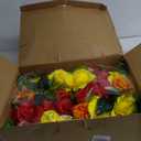 Headstone Flower Saddle, Artificial Cemetery Flowers for Grave-Realistic Red & Yellow Rose Mix Arrangement for Outdoor Memorial Decorations, Durable & Easy Fit