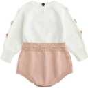 Simplee kids Baby Boys Girls Knitted Romper Jumpsuit Long Sleeve Onesie Bodysuits One Piece Outfits Sweater (White)