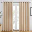 NICETOWN Blackout Curtains for Windows 84 inch Long - Window Treatment Thermal Insulated Solid Grommet Room Darkening Drapes for Bedroom/Living Room (Biscotti Beige, 1 Panel, W66 x L84)