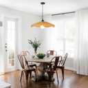 19.6" Boho Large Farmhouse Chandeliers for Dining Room, 1-Light Coastal Hand Woven Rope Pendant Lights Kitchen Island Farmhouse Rustic Hanging Lamp Fixture for Bedroom, Living Room, Entryway, Foyer