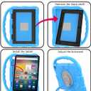 Fire HD 8 Tablet Case for Kids(2024/2022/2020 Release,12th/10th Generation),Incompatible with iPad Samsung,Shock Proof Friendly,360 Rotating Grip Stand,Portable Handle Kid-Proof Case (Blue)