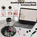 99-Piece Silicone Bead Set - 60 Black Beads in 3 Shapes, Alphabet & 5 Extra Vowels, 8 Cactus Beads in 4 Colors - Ideal for DIY Projects