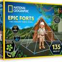 NATIONAL GEOGRAPHIC Kids Fort Building Kit - 135-Piece Indoor Fort Builder, Creative Play, STEM Building Toys for Kids Ages 6 7 8 9 10 11 12, Blanket Fort 