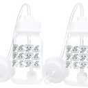 Hands-Free Baby Bottle - Anti-Colic Nursing System 4 oz Baby Bottle with Fast Flow Nipple/Teat 3m+ with Tube Straw Feeding System for Toddler (2 Bottles - Elephant)