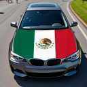 Mexico Flag Car Hood Cover Country Flag Hood Cover Durable Weatherproof Universal Fit Car Cover for All Seasons Protection Custom Fit for Car Truck SUV