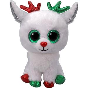 TY Beanie Boos T37383 Snowdrop The Big Eyes Christmas Reindeer with Big Eyes Glitter Plush Toy with Big Glitter Eyes - 15cm