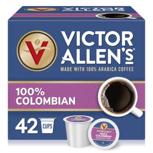 Victor Allen's Coffee 100% Colombian, Medium Roast, 42 Count, Single Serve Coffee Pods for Keurig K-Cup Brewers, Best By 02/20/2028