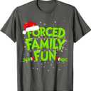 Forced Family Fun Christmas Shirts Matching Family Pajama T-Shirt, Large