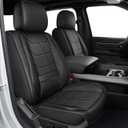 for Dodge Ram 1500 2500 3500 Seat Covers 2012-2026 Faux Leather | Waterproof Car Seat Covers Fit for Dodge Ram Full Set Big Horn Laramie Tradesman Seat Protectors(Curved Bench,Black)