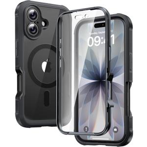 Diaclara for iPhone 17 Case 6.3'', Full-Body Military Grade Drop Protection Outdoor Phone case with Built-in Screen Protector, Easy Installation,No Gap,Compatible with MagSafe, Black