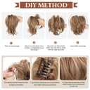 CJL HAIR Claw Clip Short Ponytail Hair Extensions DIY Bendable Metals Messy Bun Hair Piece for Women Straight Synthetic Fake Hairpieces Dirty Blonde