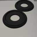 Litoexpe 2 Pcs Black Split Ceiling Medallion Ceiling Fan Light Covers, PU Ceiling Medallion for Ceiling Light Fixtures Ceiling Fans Chandeliers 10" OD x 3.8" ID