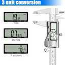 Digital Caliper Measuring Tool, Stainless Steel Vernier Caliper Digital Micrometer with Large LCD Screen, Easy Switch from Inch Metric Fraction, 6 Inch Caliper Tool for DIY/Household