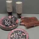 350PCS 85th Birthday Party Decorations for 50 Guests Black and Rose Gold Party Supplies for Women Include Disposable Paper Plates, Napkins, Cups, and Disposable Plastic Cutlery (85)