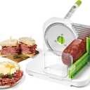 Starfrit Deli Slicer - Slices Meat, Cheese, Bread - 6.5" Stainless Steel Blade - Adjustable Thickness Knob - Nestable for Easy Storage | 2-in-1 Fruit and Vegetable