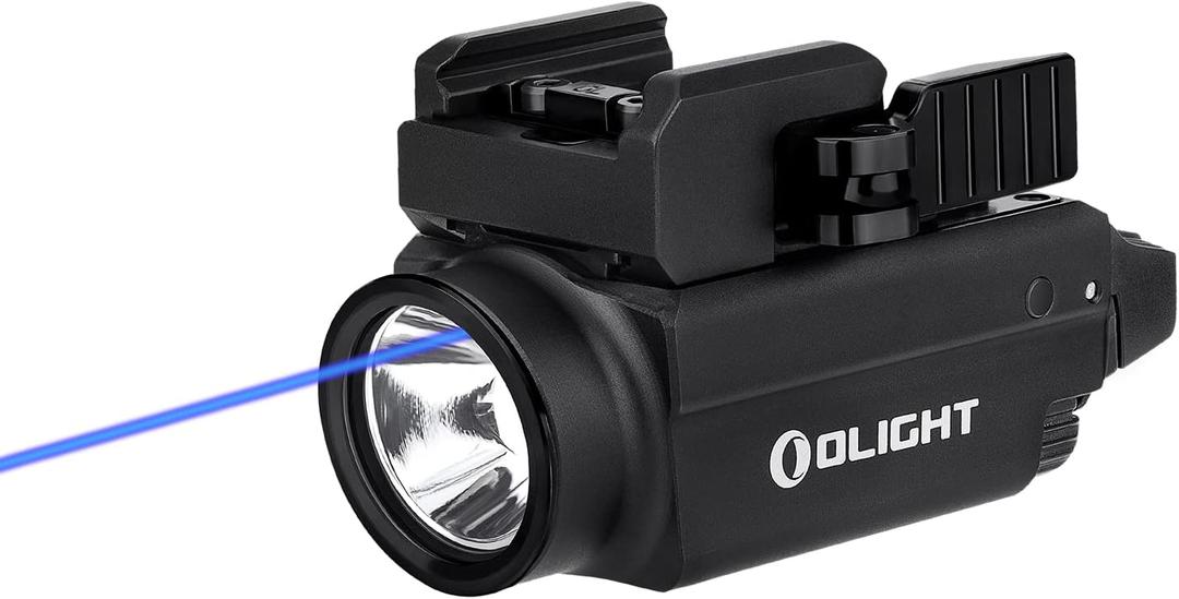 OLIGHT Baldr S Blue Beam 800 Lumens Magnetic USB Rechargeable Tactical Flashlight with White LED Combo, Compact Rail Mounted Light with 1913 or GL Rail, Battery Included (Black)