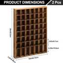 Barydat Shot Glass Display Case Wood Shot Glass shelf holder 56 Compartments Wall-mounted Rustic Bar Cabinet(Brown, 2 Pcs)