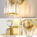 1-Light Gold Bathroom Light Fixtures,Modern Bathroom Vanity Lights Fixture with Clear Crystal Glass Shade,Gold Bath Wall Mount Lights, Light Fixtures for Bedroom Living Room