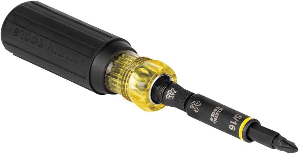 Klein Tools 32500HD KNECT Multi-Bit Screwdriver / Nut Driver, Impact Rated 11-in-1 Tool with Phillips, Slotted, Square and Torx Tips