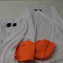 Ghost Costume for Kids, Toddler Ghost Costume with Pumpkin Bag, Spooky Halloween Costumes Boys Girls Cosplay Dress Up